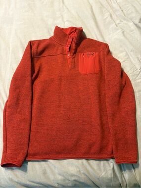 Under Armour Red Heathered Cowl Neck Pullover with Chest Pocket